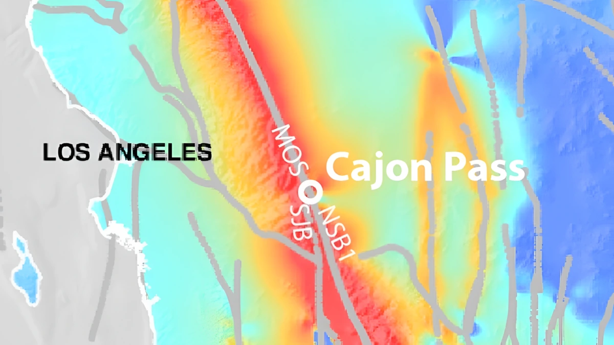 Present day modeled coulomb streess accumulation of southern San Andreas Fault System in regional context