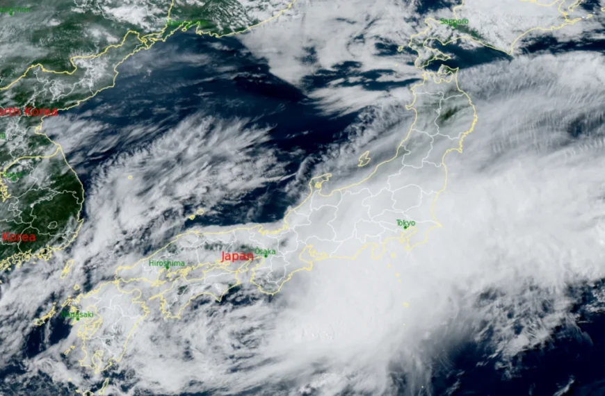 Satellite image of Tropical Storm Mekkhala at 0630 UTC on June 27, 2026