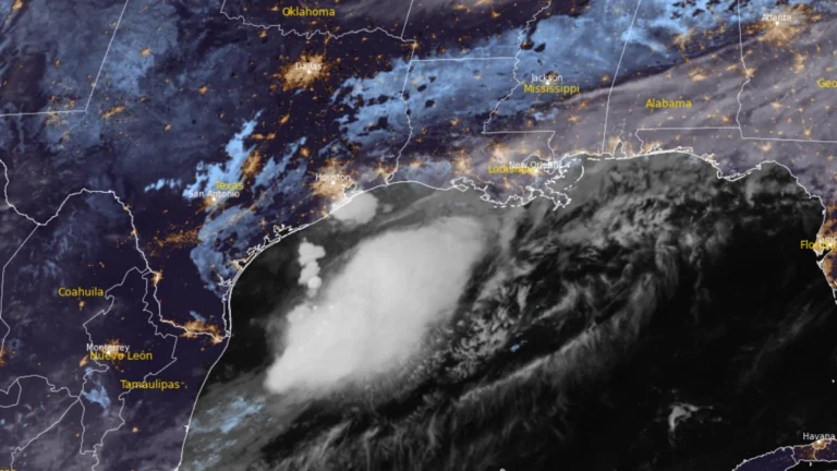 Satellite image of Potential Tropical Cyclone 1 at 0900 UTC on June 17, 2026