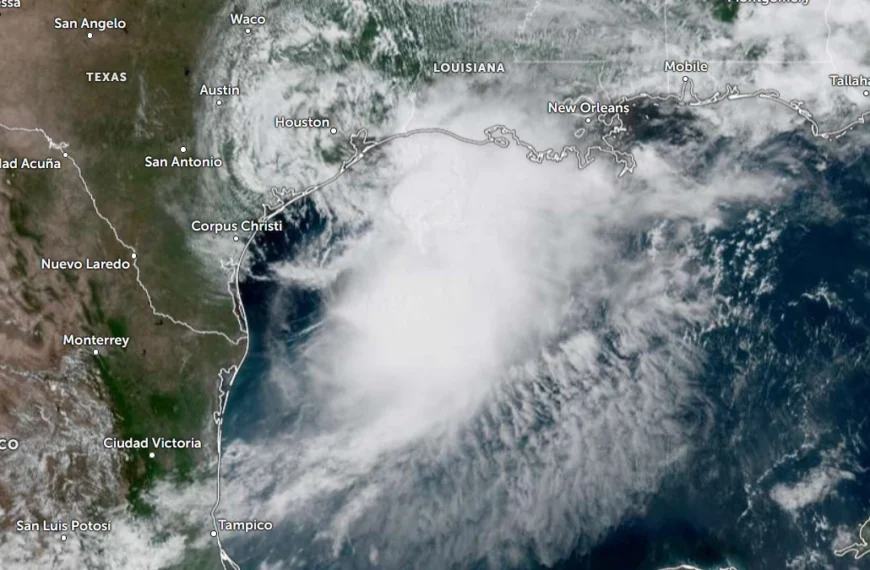 Satellite image of Tropical Storm Arthur at 1650 UTC on June 17, 2026