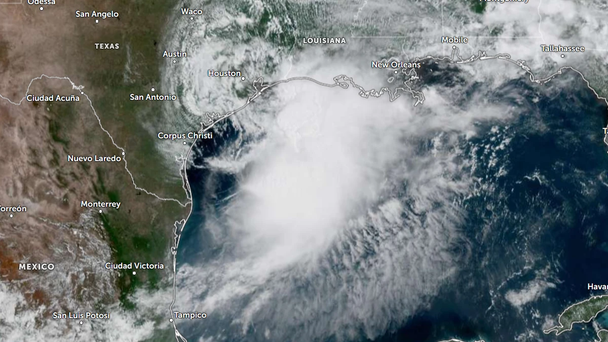 Satellite image of Tropical Storm Arthur at 1650 UTC on June 17, 2026