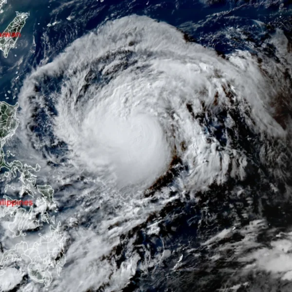 Satellite image of Typhoon Mekkhala at 0840 UTC on June 21, 2026
