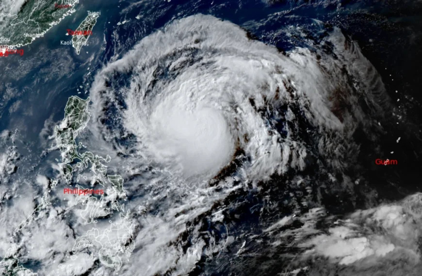 Satellite image of Typhoon Mekkhala at 0840 UTC on June 21, 2026