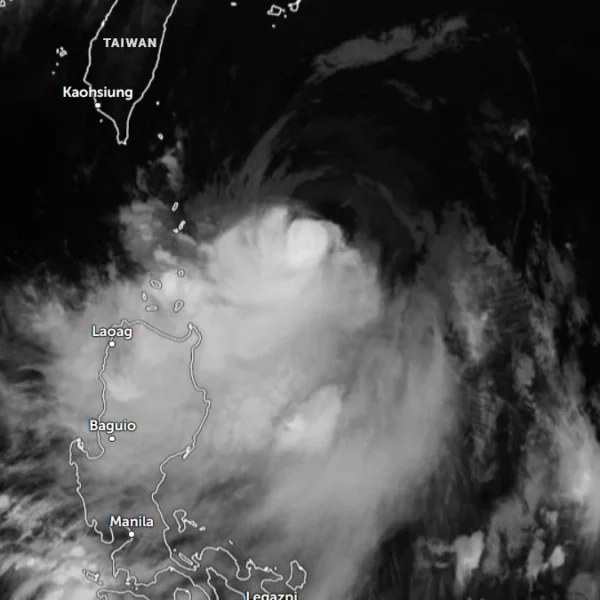 Satellite image of Typhoon Mekkhala at 1910 UTC on June 23, 2026
