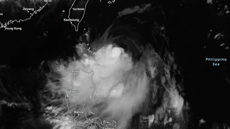 Satellite image of Typhoon Mekkhala at 1910 UTC on June 23, 2026