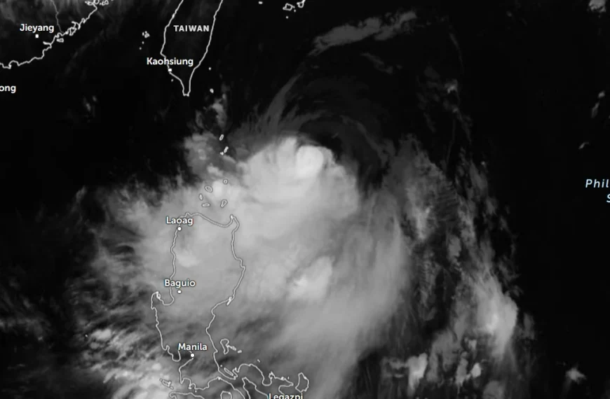 Satellite image of Typhoon Mekkhala at 1910 UTC on June 23, 2026