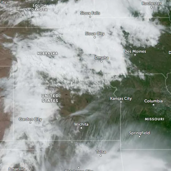 Satellite image of central USA at 1650 utc on June 19, 2026