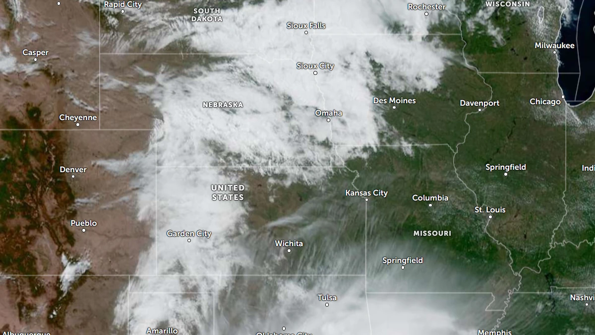 Satellite image of central USA at 1650 utc on June 19, 2026