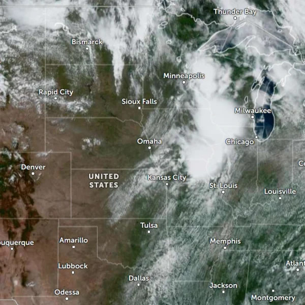 Satellite image of the United States at 1830 UTC on June 10, 2026