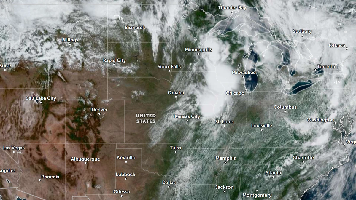 Satellite image of the United States at 1830 UTC on June 10, 2026