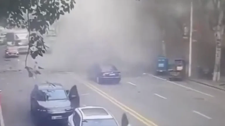 Scene of a fatal shop explosion in Benxi, Liaoning Province, China, on June 5, 2026