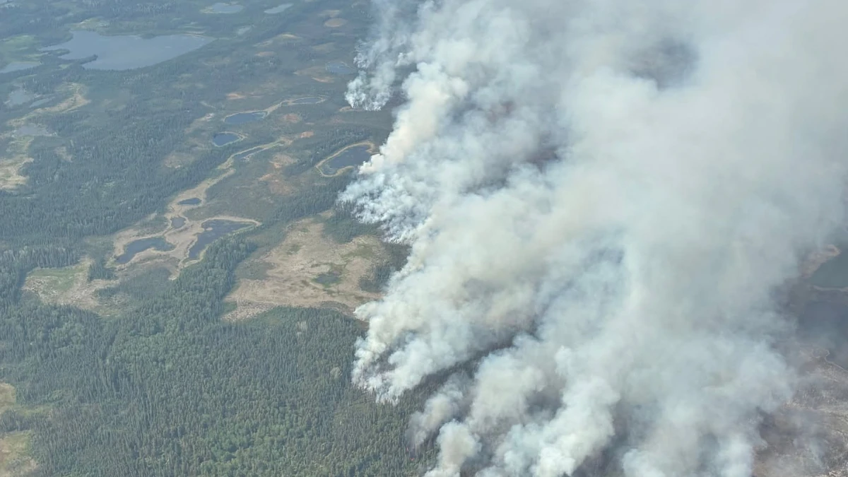 Smoke from Fort Simpson wildfire on June 28, 2026Smoke from Fort Simpson wildfire on June 28, 2026