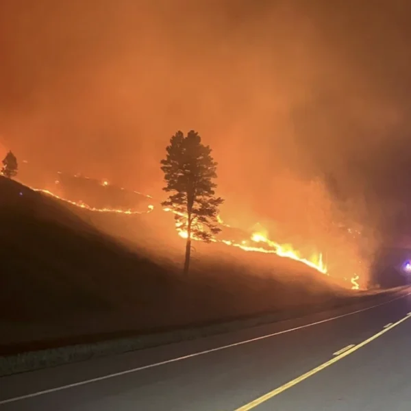 South fork fire burning in Nebraska on June 10, 2026. Credit: Banner County Volunteer Fire and Rescue