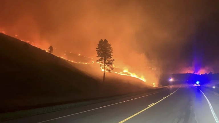 South fork fire burning in Nebraska on June 10, 2026. Credit: Banner County Volunteer Fire and Rescue