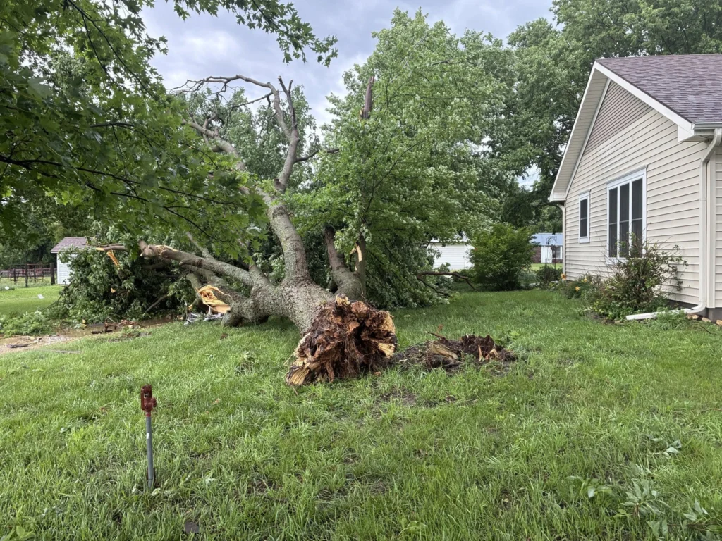 Tornado and storm damage in Riley County on June 5, 2026