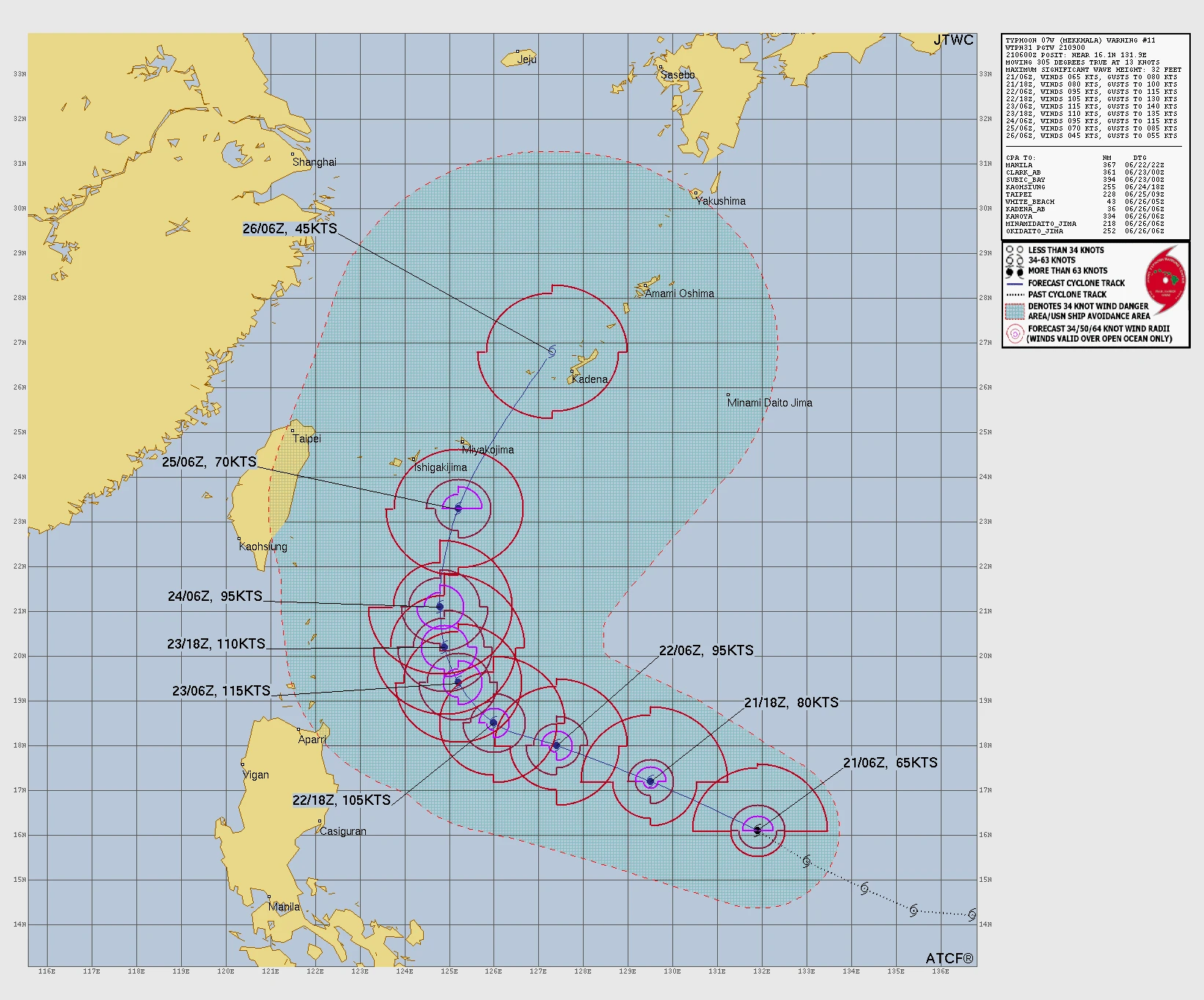 Typhoon Mekkhala forecast track-JTWC-june 21, 2026