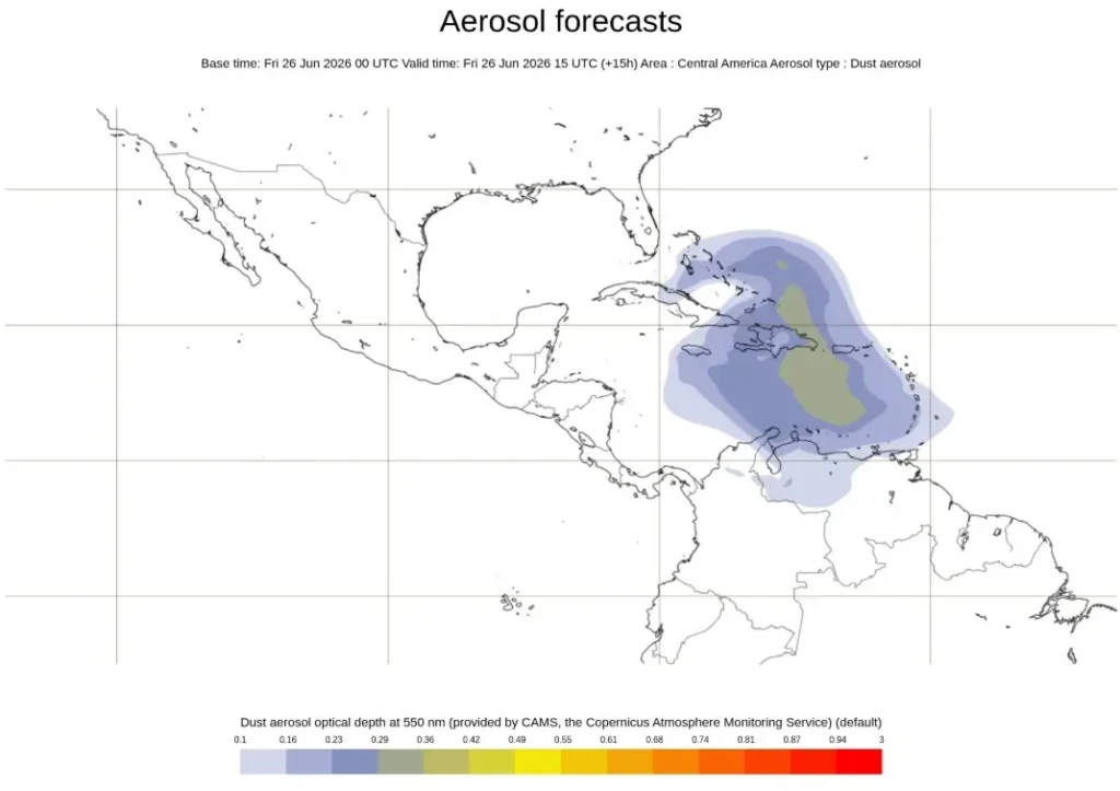 dust aerosol forecast copernicus cams valid 1500 utc june 26 2026