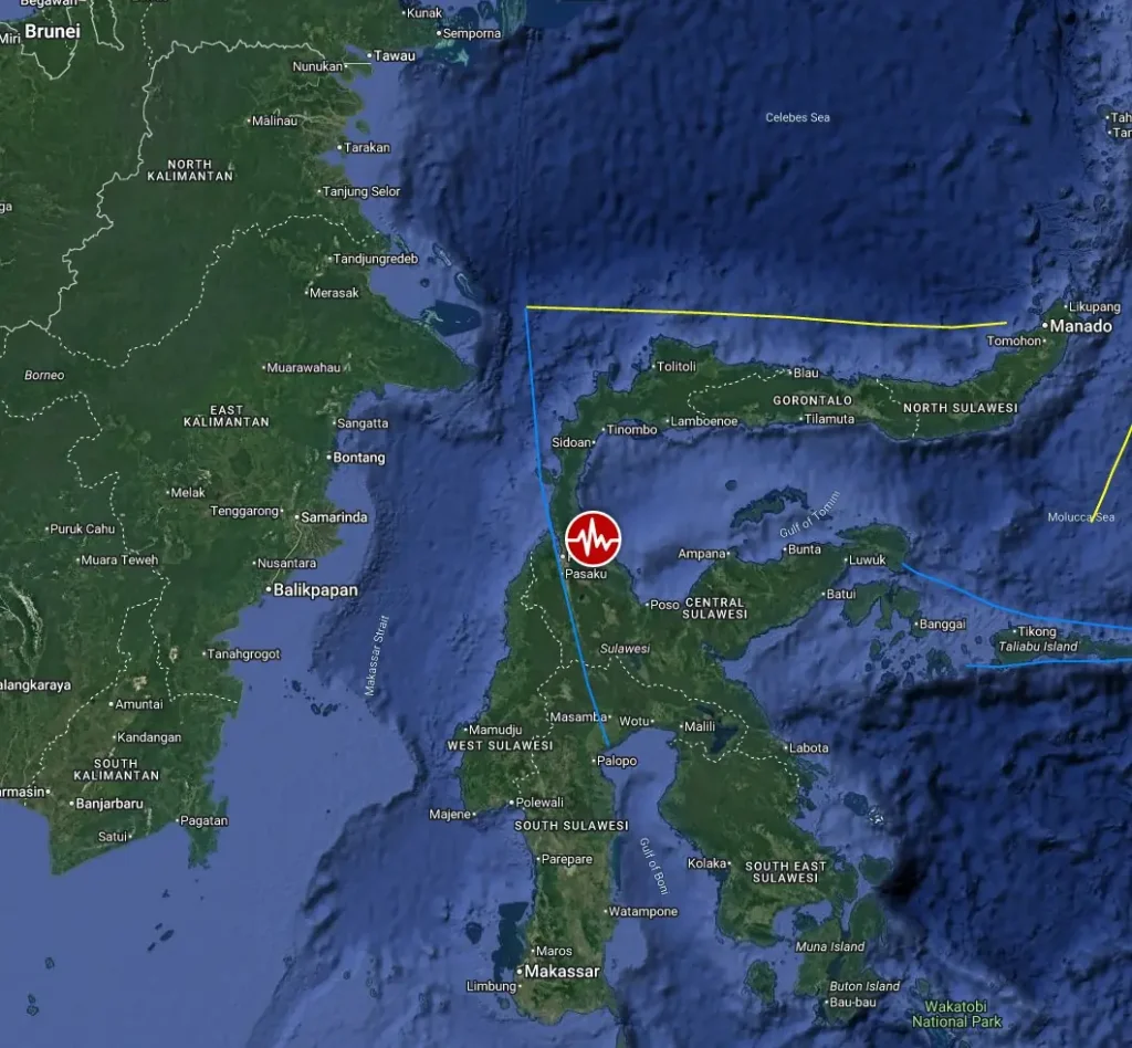 epicenter m6.7 earthquake sulawesi indonesia june 16 2026 bg