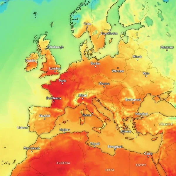 feels like temperatures gfs 1300 utc june 25 2026
