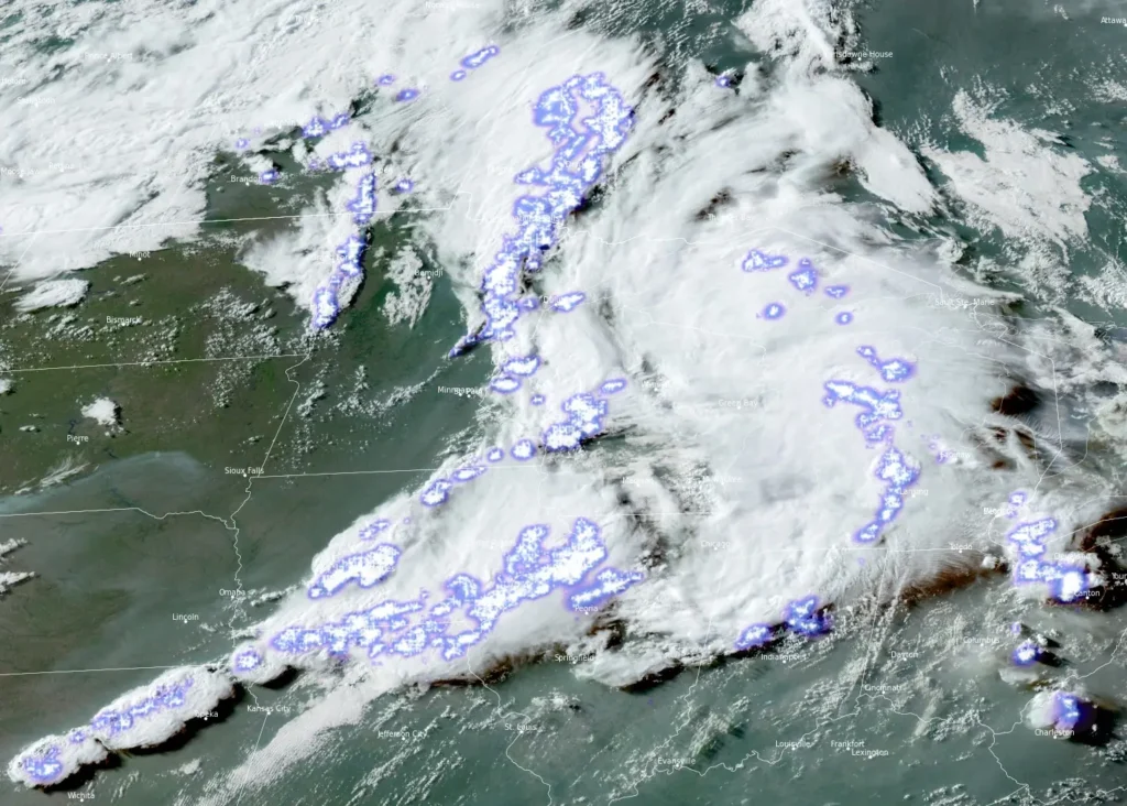 goes-east satellite image 2350 utc june 10 2026 mcs