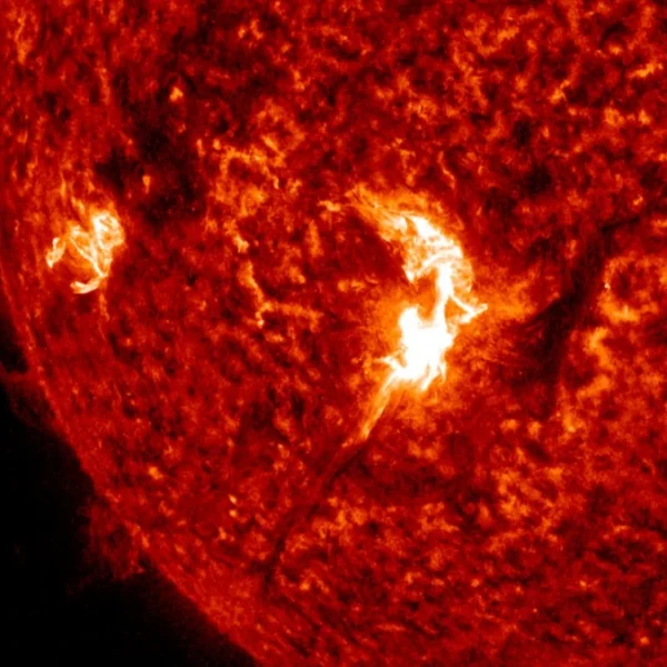 m1.8 solar flare 1355 utc june 6 2026 sdo aia 304