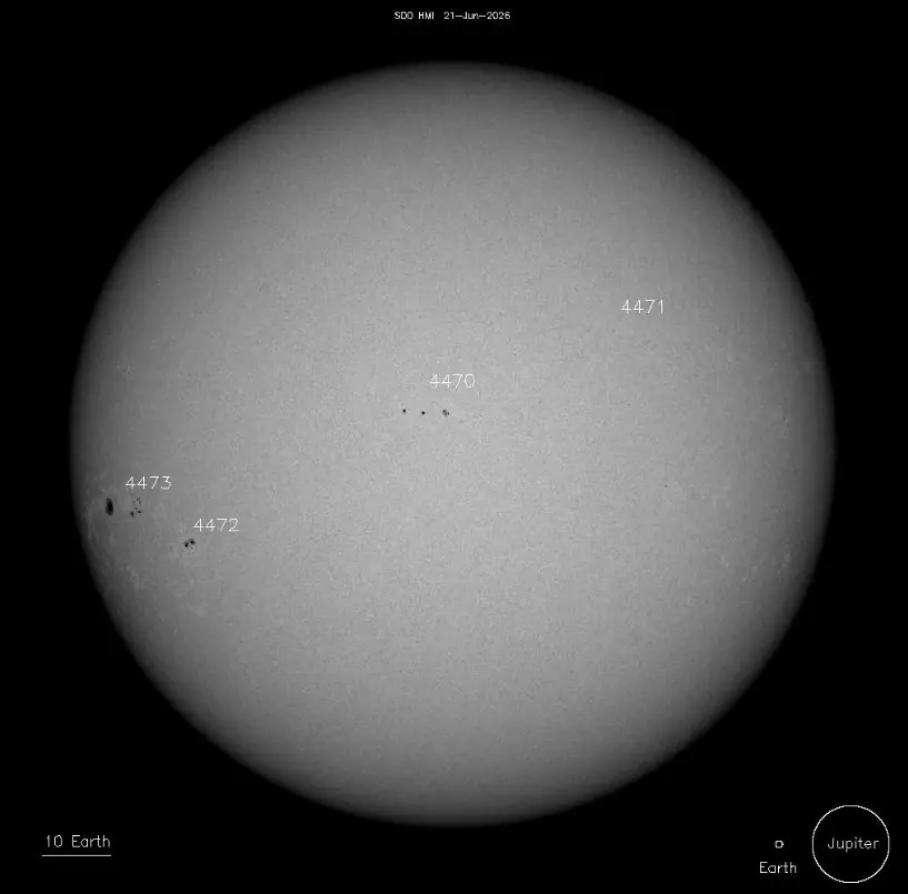 sunspots on june 21 2026