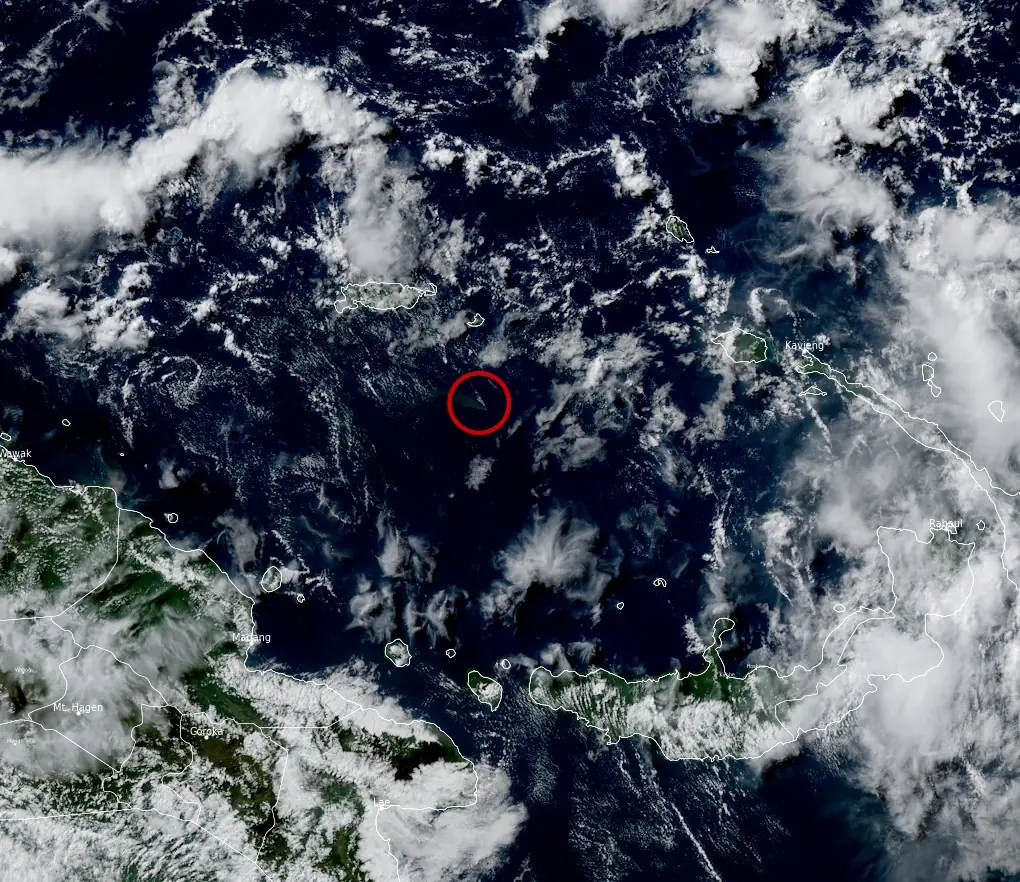 titan ridge eruption site satellite image himawari-9 0500 utc june 11 2026