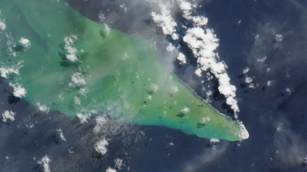 Titan Ridge submarine volcano eruption site on June 11, 2026