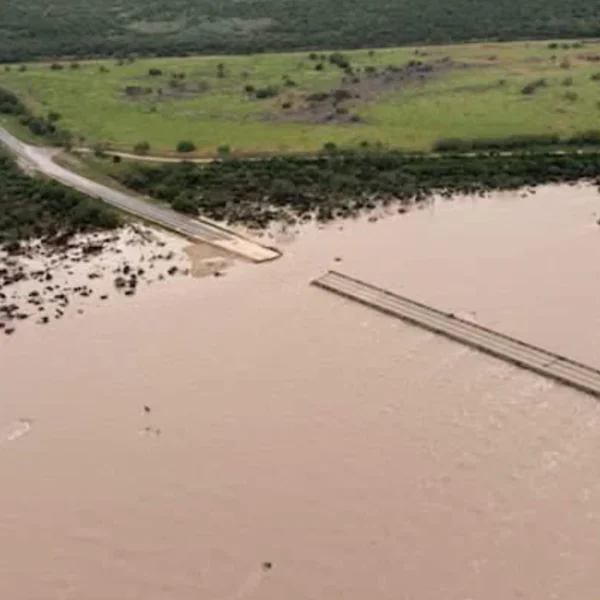 Bridge collapse due to river flooding in Uvalde County Texas july 17, 2026