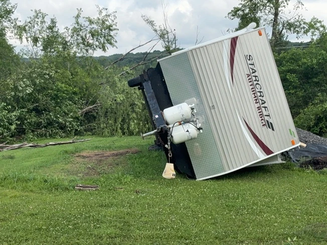 EF1 tornado damage in Houthzdale on July 18, 2026. Credit: NWS