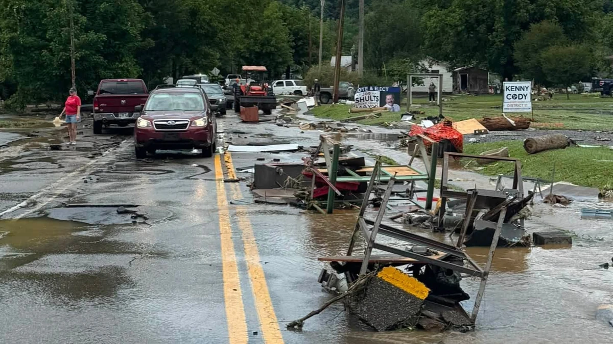 Flooding in Cocke County, Tennessee on July 11, 2026