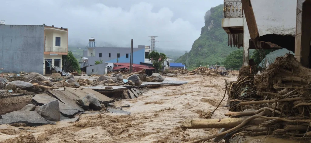 Aftermath of floods and landslides in Muo Than commune in Lai Chau, Vietnam- July 17-18, 2026. Credit: CSCD Lai Chau,