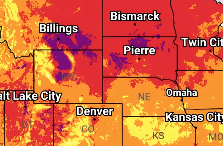Heatrisk forecast map for intermountain west and Plains-NWS-WPC-July 10-15,2026 - feature