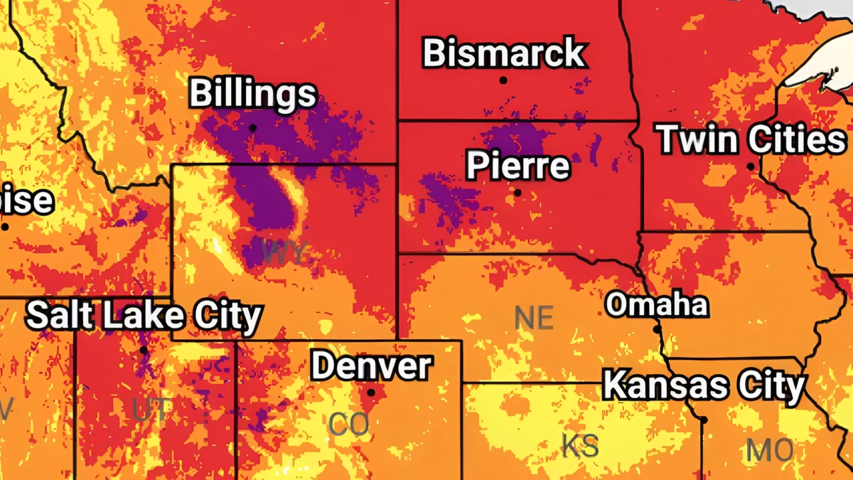 Heatrisk forecast map for intermountain west and Plains-NWS-WPC-July 10-15,2026 - feature