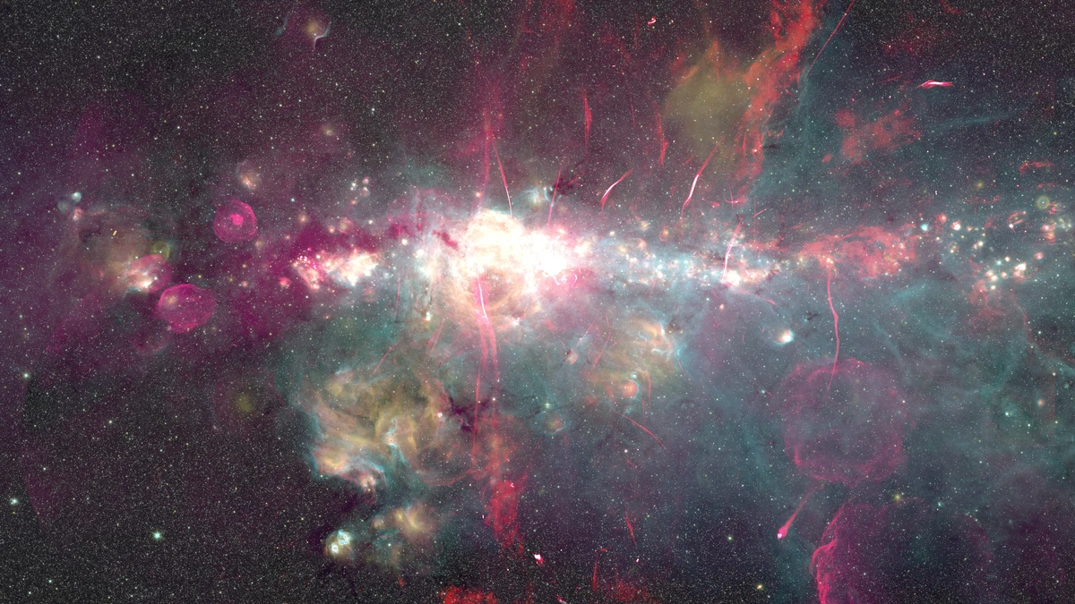 Image of the galactic center obtained from observations made with different telescopes
