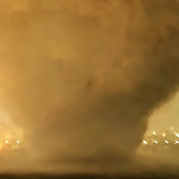 Large wedge tornado moves toward Huanggang, Hubei Province, on July 6, 2026.