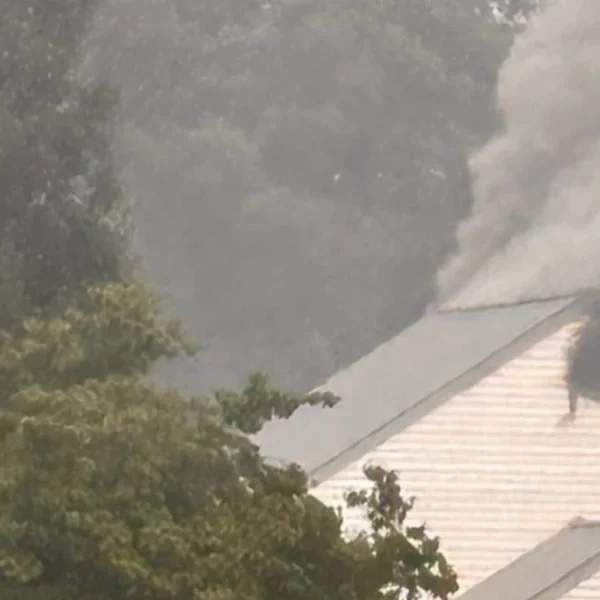 Lightning caused fire at a home in Chesterfield County, Virginia on July 6, 2026