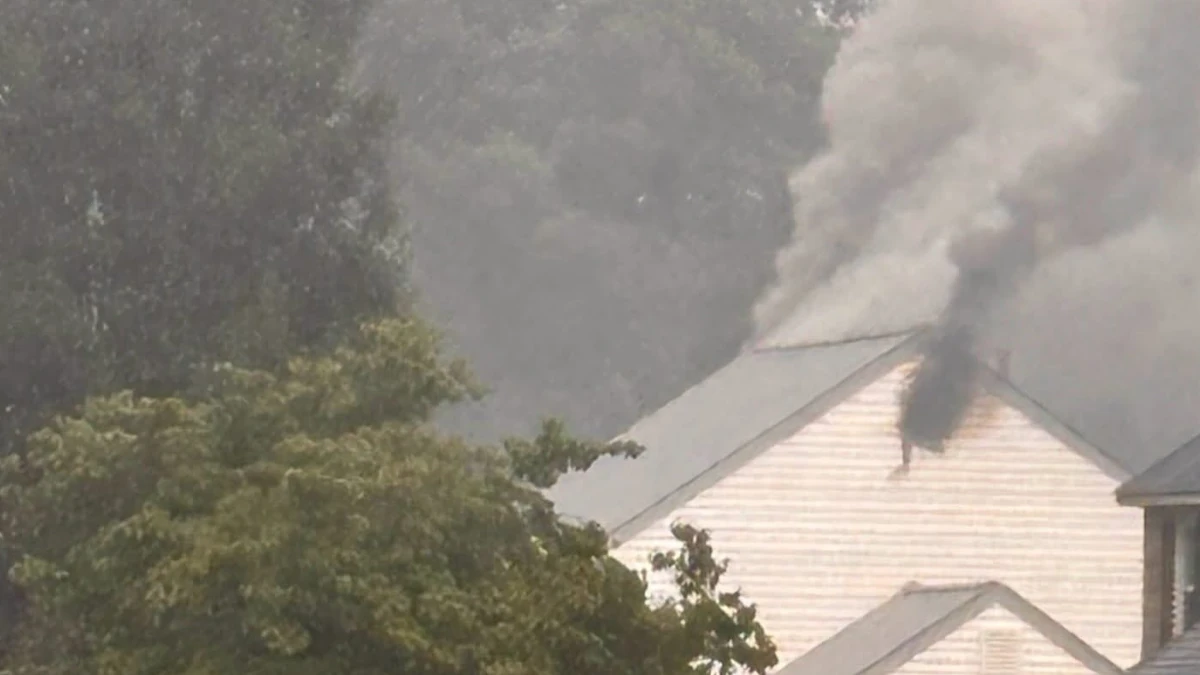 Lightning caused fire at a home in Chesterfield County, Virginia on July 6, 2026