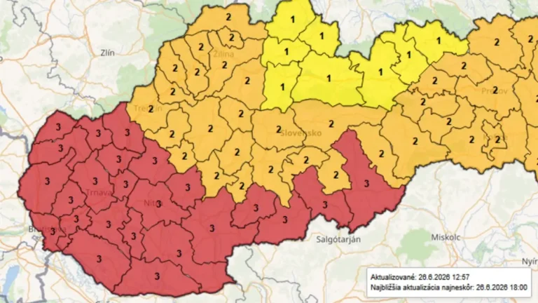Meteorological warnings issued across Slovakia for June 28, 2026