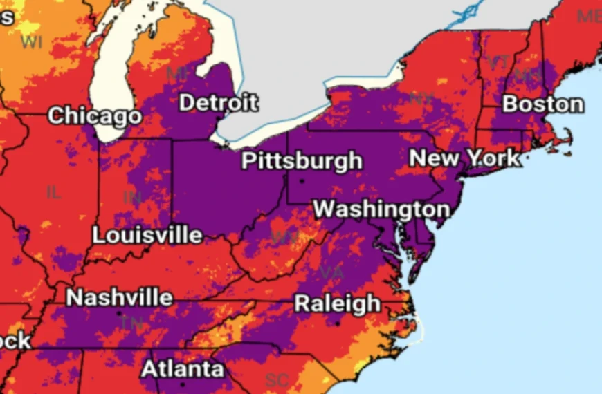 NWS extreme heat risk map for July 4, 2026