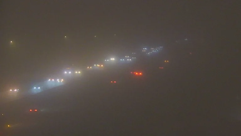 Near zero visibility along the Verrado Way on I-10 due to a dust storm in Arizona on July 12, 2026
