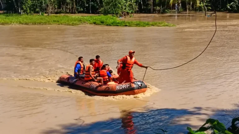 SDRF teams deliver reliev items to flood victims in jorhat disctrict assam july 2026