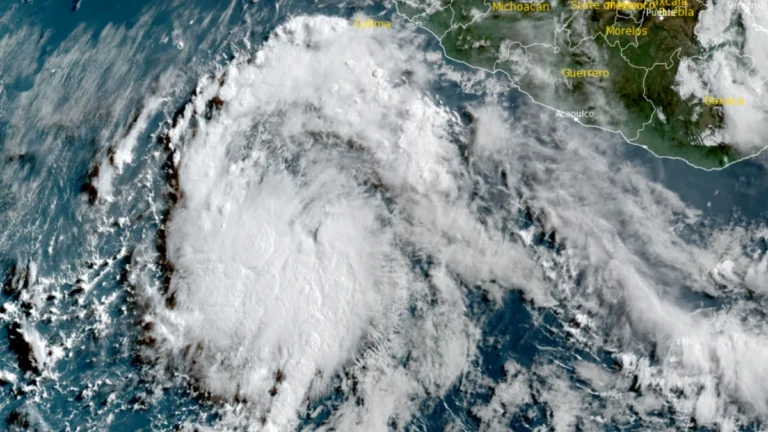 Satellite image of EP96 at 1600 UTC on July 14, 2026