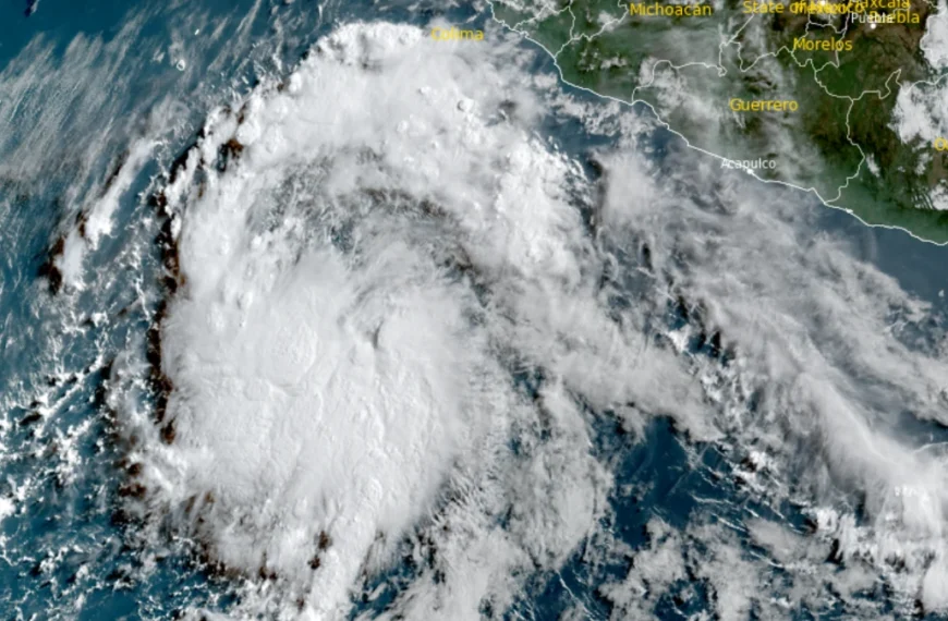 Satellite image of EP96 at 1600 UTC on July 14, 2026