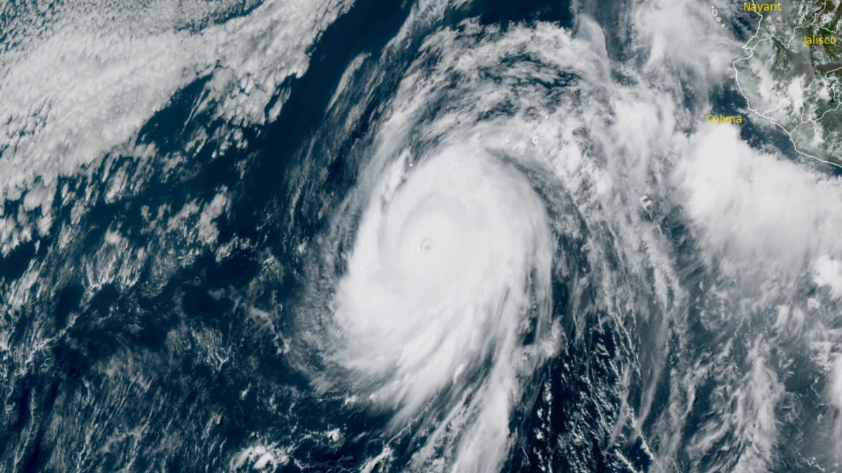 Satellite image of Hurricane Genevieve at 1900 UTC on July 27, 2026