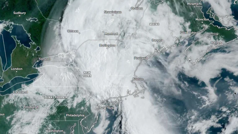 Satellite image of Northeast USA 1240 UTC on July 29, 2026