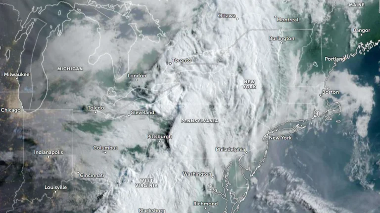 Satellite image of Northeast USA at 1150 UTC on July 28, 2026