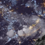 Satellite image of southern and central Texas at 0810 UTC on July 14, 2026