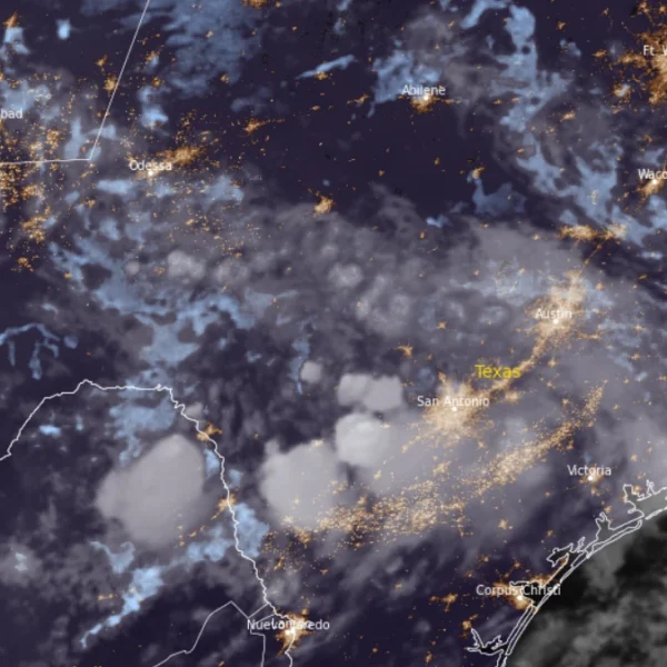 Satellite image of southern and central Texas at 0810 UTC on July 14, 2026