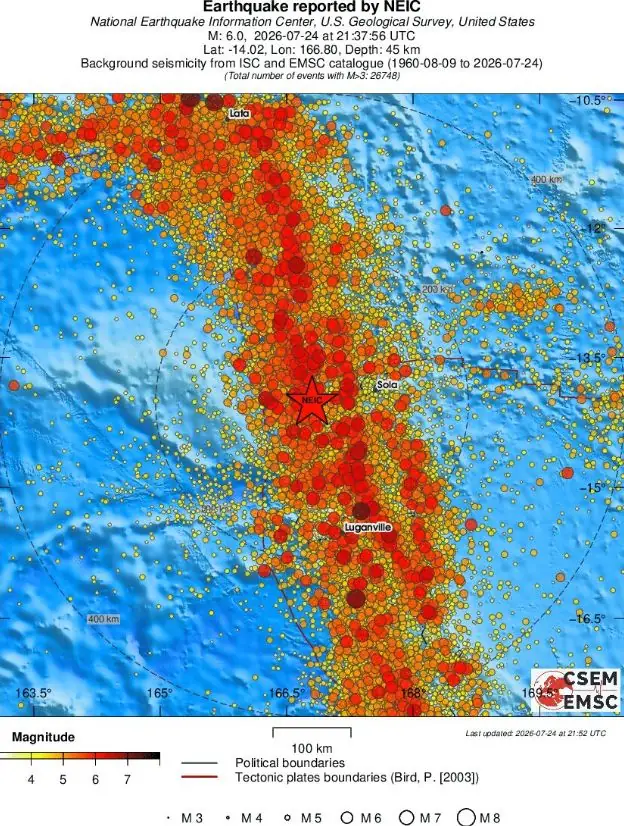 m6.0 earthquake vanuatu july 24 2026 emsc regional seismicity